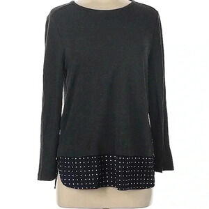J Crew Mercantile doubled layered top size medium polka dot hem